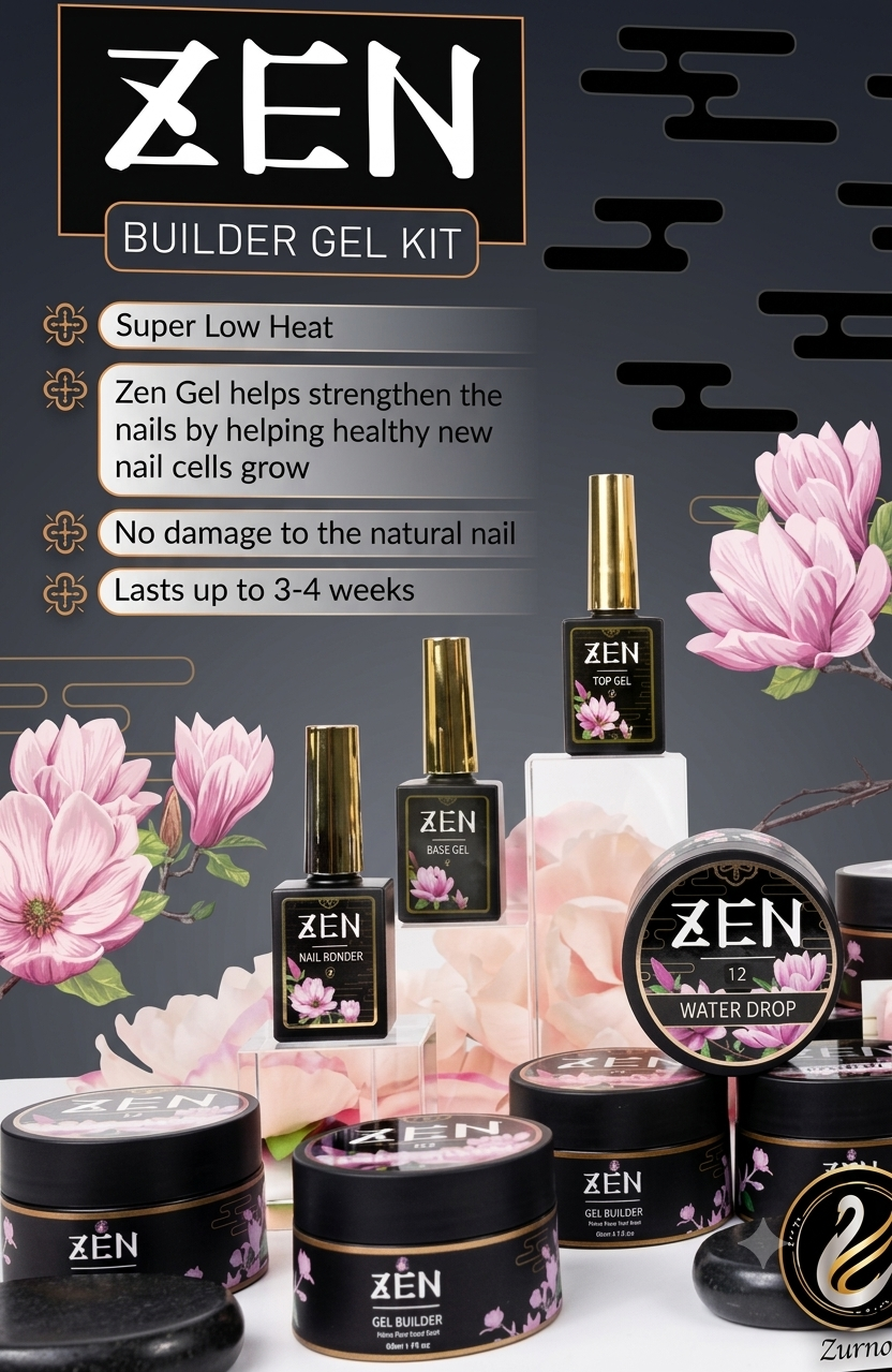 Zen Builder Gel Kit - Super Low Heat, Strengthens Nails, Lasts 3-4 Weeks